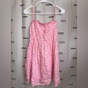 Pink and Cherry Floral Free People Mini Sundress
